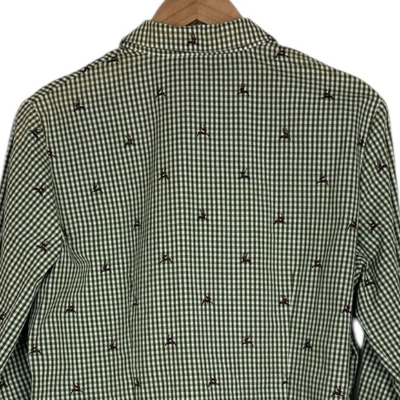 h. moser Salzberg Green Gingham Reindeer Button Front, Size EU 44/L - Picture 16 of 16